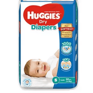 Huggies Dry Baby Diaper Belt S (4-8 kg) 60 pcs