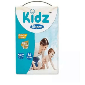 Kidz Baby Diaper Belt M (5-10 kg) 62 pcs