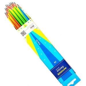 Matador Genius Pencil, 2B, Assorted Color (Pack of 12)
